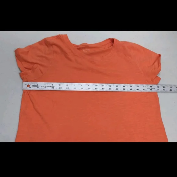 Eileen Fisher Short Sleeve Tee T Shirt XS Orange Minimalist Sustainable #585 - Picture 6 of 9